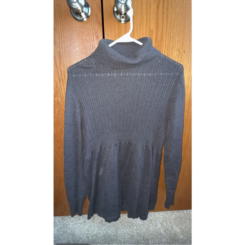 Women's Gray Turtleneck Sweater Dress